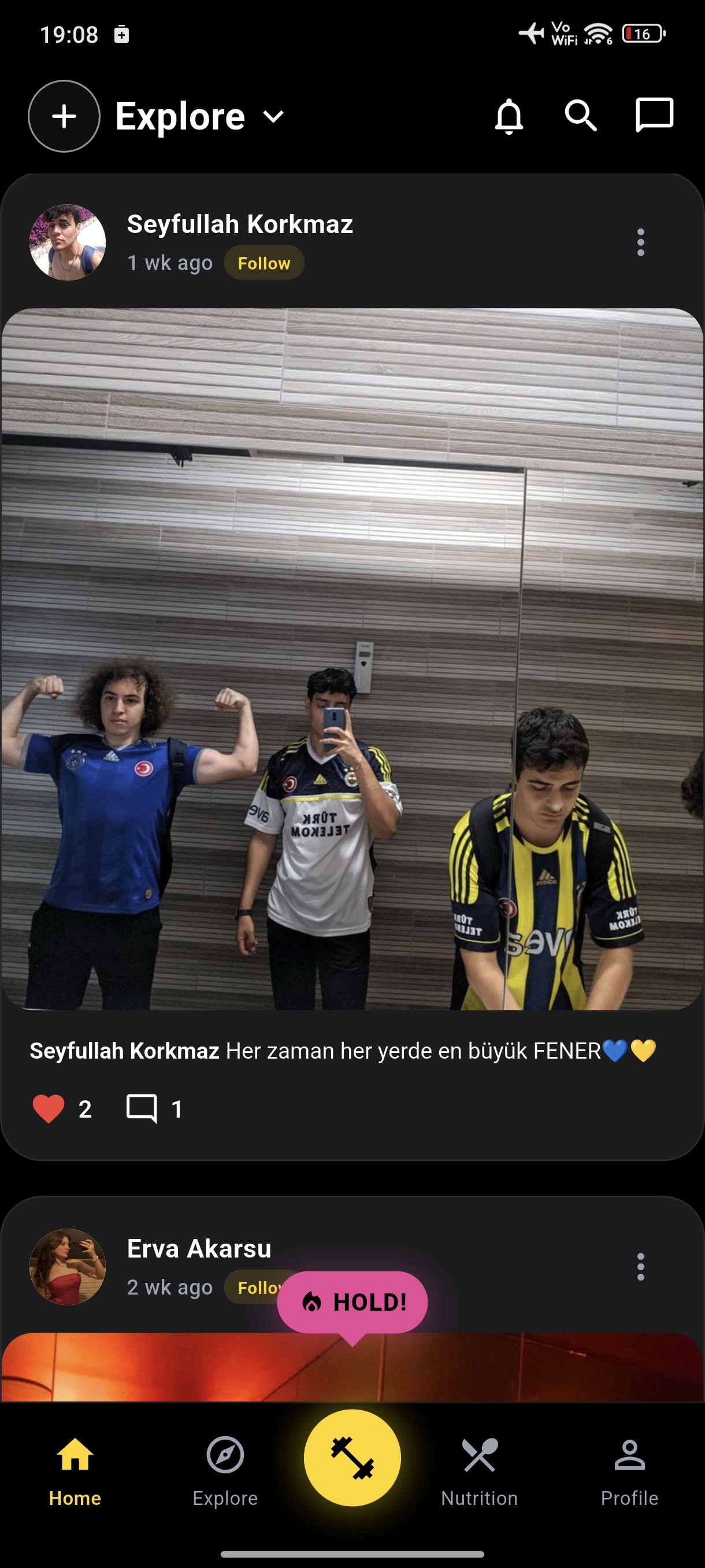 Immense sosyal keşfet ekranı